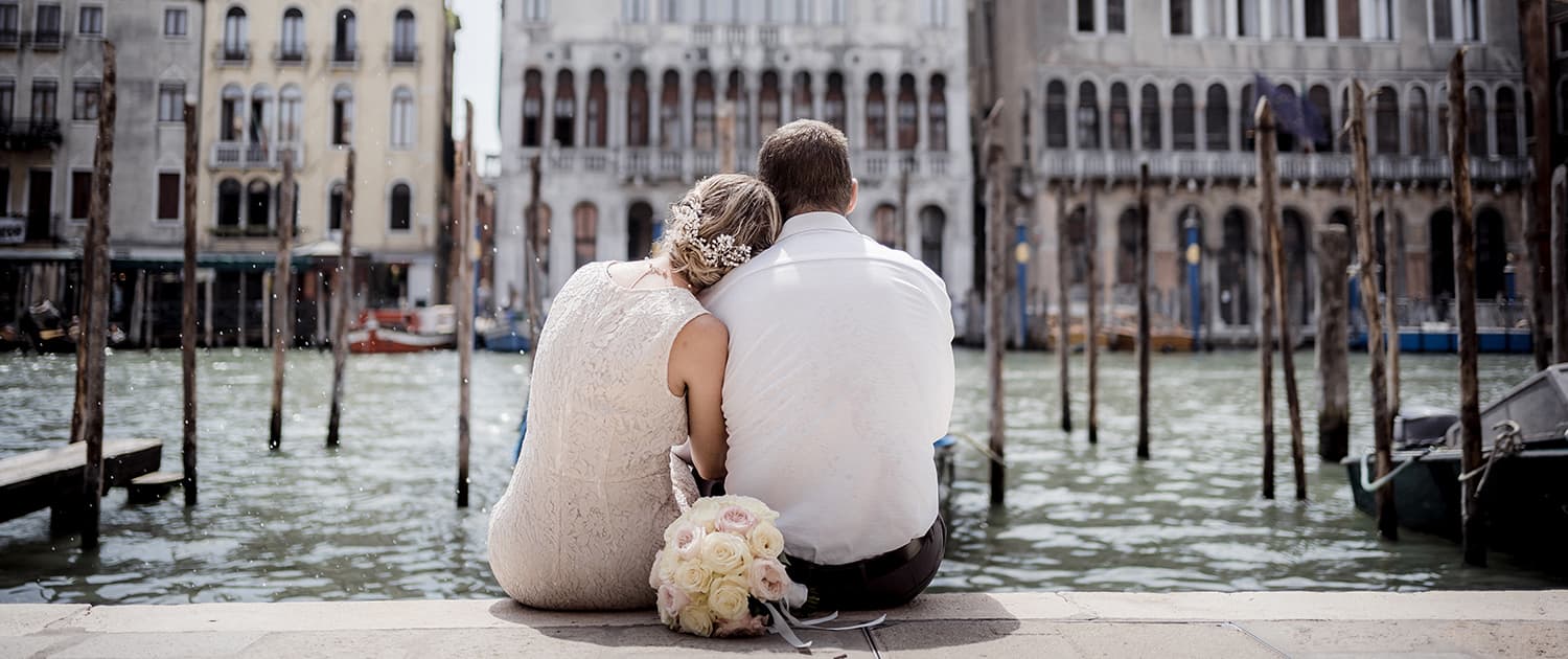Servizio fotografico matrimoniale sul Canal Grande a Venezia